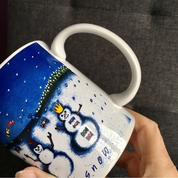 Lindt Chocolates “Let It Snow” Snowman Coffee Mug, Blue, White, 11 oz